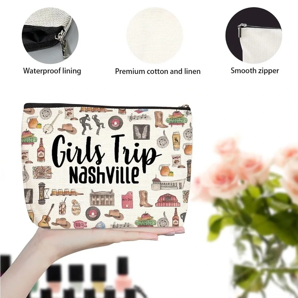 NEW!Girls Trip Nashville Canvas Tote and Pouch Set